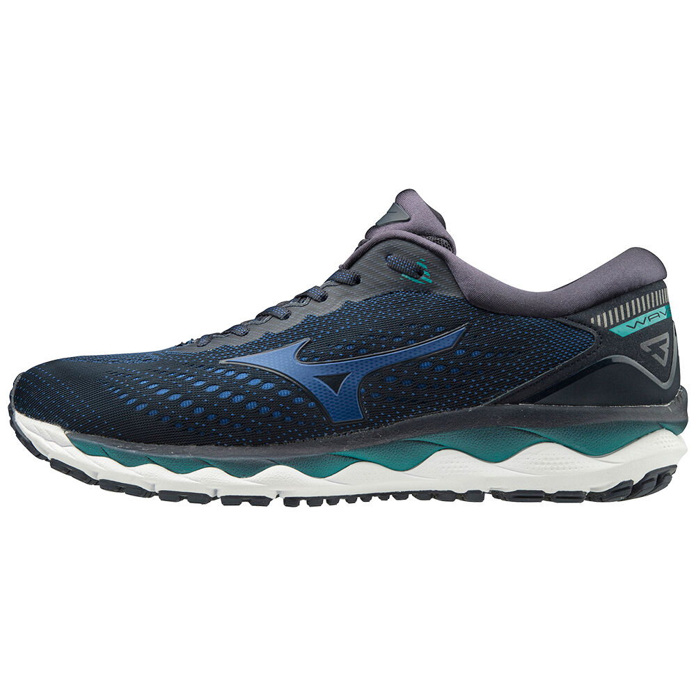 Zapatillas Running Mizuno WAVE SKY 3 Hombre Azul Marino/Azules Ofertas YBIX-18563